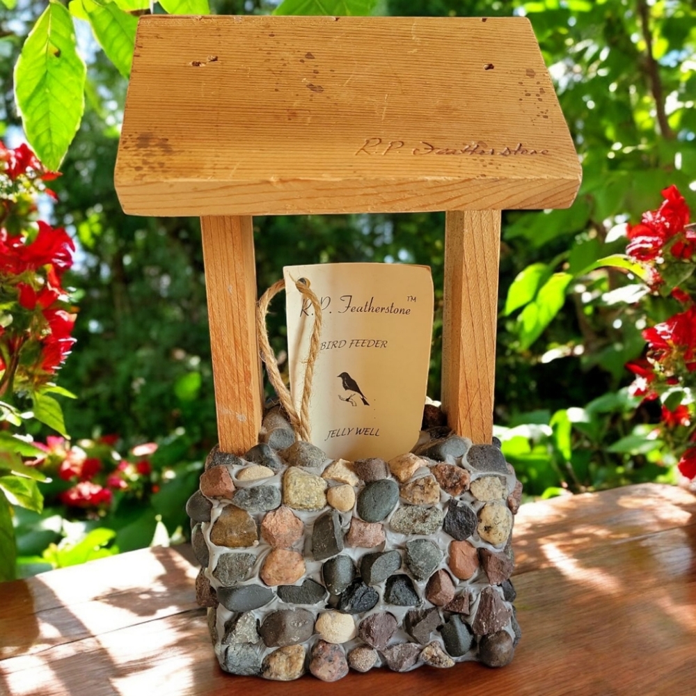 HP Vtg 96 R.P. FEATHERSTONE Hummingbird Baltimore Oriole Jelly Well Bird Feeder